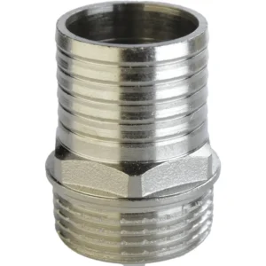 Штуцер латунний 3/4″ Н × 16 мм (зовнішня, нікель)