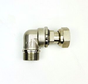 Кутник латунний 3/4″ ВВ (внутрішня/внутрішня, нікель)