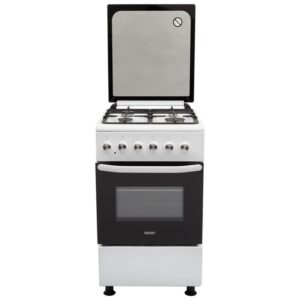 Плита комбінована ELEYUS TEKNA 5007 CF WH 50 см, кришка скляна, решітка чавун, біла (комбінована плита ELEYUS)