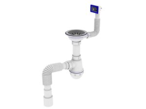 Сифон для кухонної мийки ЄВРО з переливом ZERIX SK-02-A